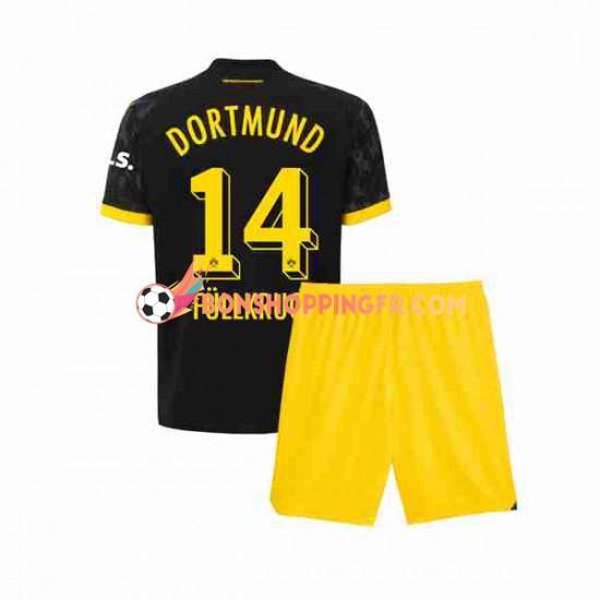 Maillot Extérieur Borussia Dortmund Niclas Fullkrug 14 2023-2024 Manches Courtes Jeune Enfant(+shorts)