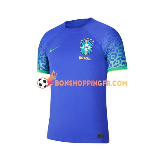 Maillot Extérieur Brésil Coupe du Monde 2022 Manches Courtes Homme