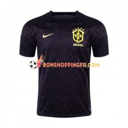 Maillot Domicile Brésil Gardien Coupe du Monde 2022 Manches Courtes Homme