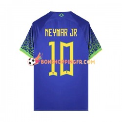 Maillot Extérieur Brésil Neymar JR 10 Coupe du Monde 2022 Manches Courtes Homme