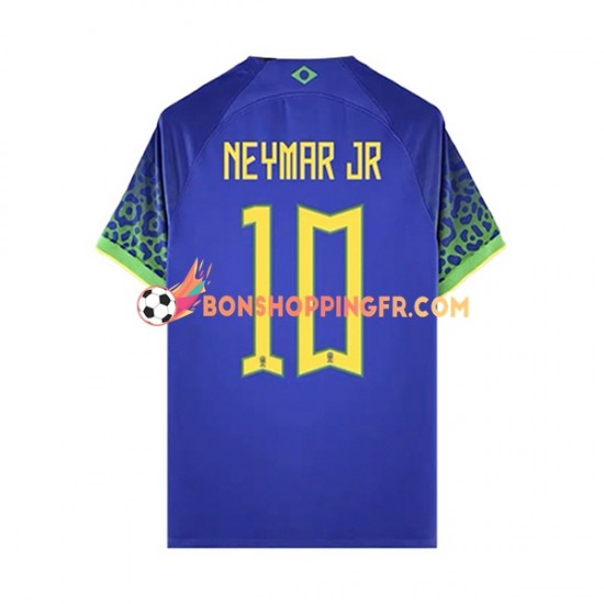 Maillot Extérieur Brésil Neymar JR 10 Coupe du Monde 2022 Manches Courtes Homme