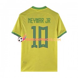 Maillot Domicile Brésil Neymar JR 10 Coupe du Monde 2022 Manches Courtes Homme