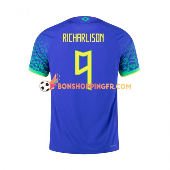 Maillot Extérieur Brésil RICHARLISON 9 2022 Manches Courtes Homme