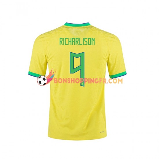 Maillot Domicile Brésil RICHARLISON 9 2022 Manches Courtes Homme