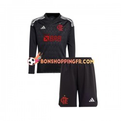 Maillot Extérieur CR Flamengo Gardien 2023-2024 Manches Longues Jeune Enfant(+shorts)