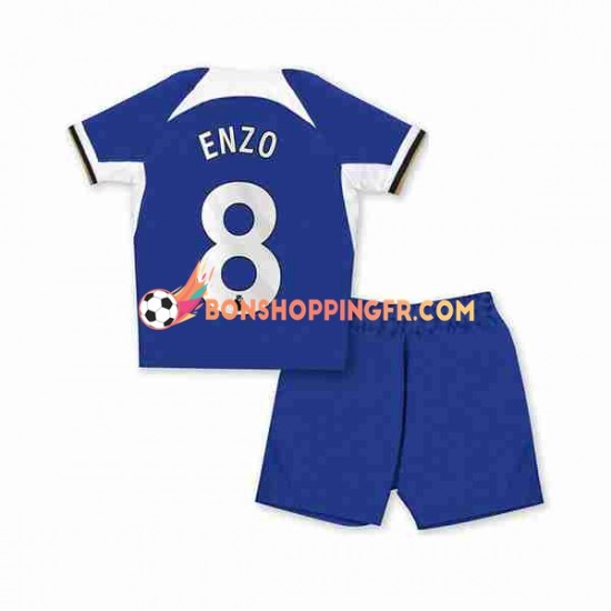 Maillot Domicile Chelsea Enzo Fernandez 8 2023-2024 Manches Courtes Jeune Enfant(+shorts)