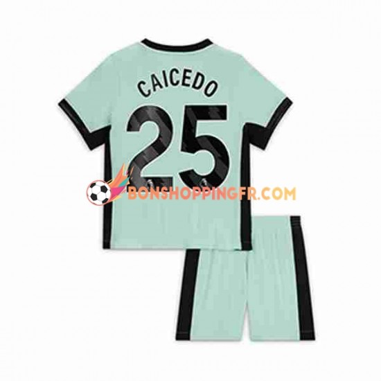 Maillot 3ème Chelsea Moises Caicedo 25 2023-2024 Manches Courtes Jeune Enfant(+shorts)