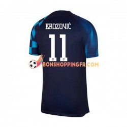Maillot Extérieur Croatie Brozovic 11 Coupe du Monde 2022 Manches Courtes Homme