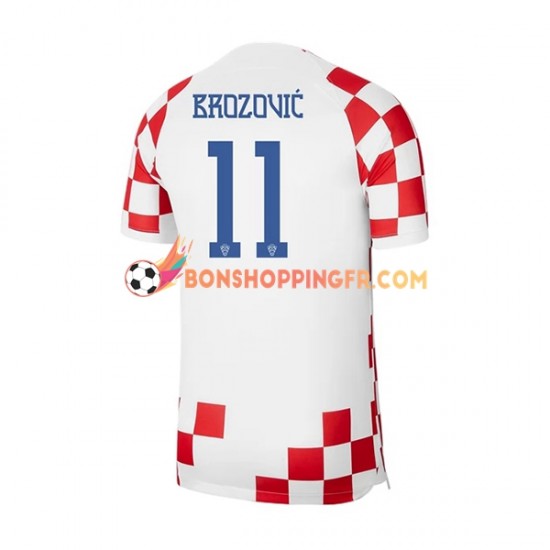 Maillot Domicile Croatie Brozovic 11 Coupe du Monde 2022 Manches Courtes Homme