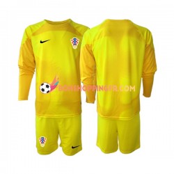 Maillot Domicile Croatie Gardien Coupe du Monde 2022 Manches Longues Jeune Enfant(+shorts)