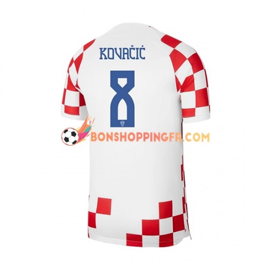 Maillot Domicile Croatie Kovacic 8 Coupe du Monde 2022 Manches Courtes Homme