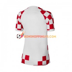 Maillot Domicile Croatie Coupe du Monde 2022 Manches Courtes Femme