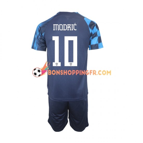 Maillot Extérieur Croatie Modric 10 Coupe du Monde 2022 Manches Courtes Jeune Enfant(+shorts)
