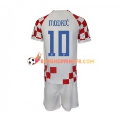 Maillot Domicile Croatie Modric 10 Coupe du Monde 2022 Manches Courtes Jeune Enfant(+shorts)