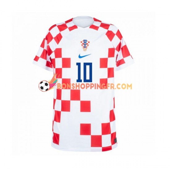 Maillot Domicile Croatie Modric 10 Coupe du Monde 2022 Manches Courtes Homme