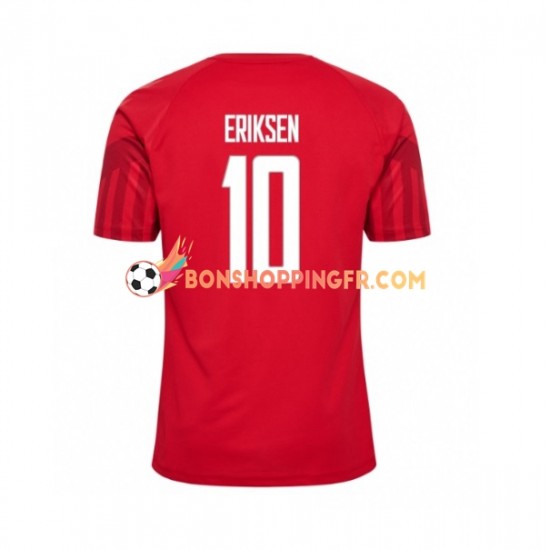 Maillot Domicile Danemark Christian Eriksen 10 Coupe du Monde 2022 Manches Courtes Homme