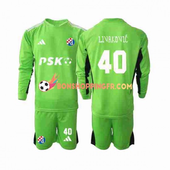 Maillot Domicile Dinamo Zagreb Gardien Livakovic 40 2023-2024 Manches Longues Jeune Enfant(+shorts)