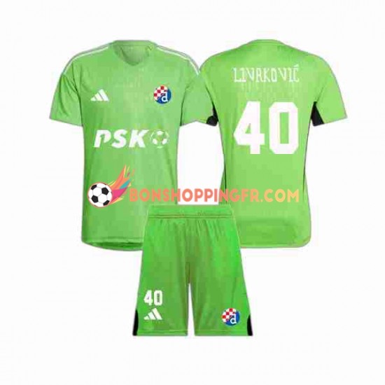 Maillot Domicile Dinamo Zagreb Gardien Livakovic 40 2023-2024 Manches Courtes Jeune Enfant(+shorts)