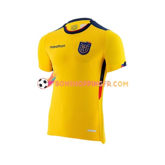 Maillot Domicile Ecuador Coupe du Monde 2022 Manches Courtes Homme