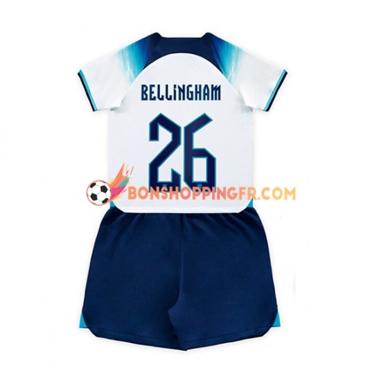 Maillot Domicile Angleterre Bellingham 26 Coupe du Monde 2022 Manches Courtes Jeune Enfant(+shorts)