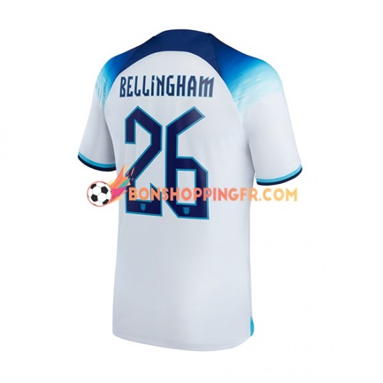 Maillot Domicile Angleterre Bellingham 26 Coupe du Monde 2022 Manches Courtes Homme