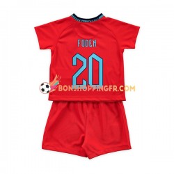 Maillot Extérieur Angleterre Foden 20 Coupe du Monde 2022 Manches Courtes Jeune Enfant(+shorts)