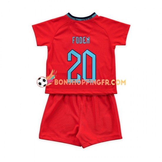 Maillot Extérieur Angleterre Foden 20 Coupe du Monde 2022 Manches Courtes Jeune Enfant(+shorts)