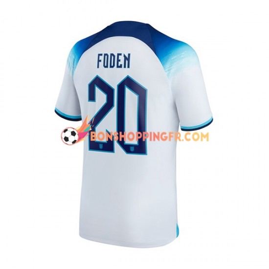 Maillot Domicile Angleterre Foden 20 Coupe du Monde 2022 Manches Courtes Homme