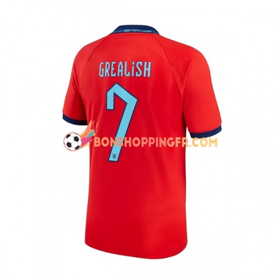 Maillot Extérieur Angleterre Grealish 7 Coupe du Monde 2022 Manches Courtes Homme