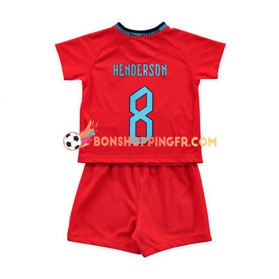 Maillot Extérieur Angleterre Henderson 8 Coupe du Monde 2022 Manches Courtes Jeune Enfant(+shorts)