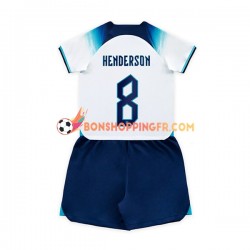 Maillot Domicile Angleterre Henderson 8 Coupe du Monde 2022 Manches Courtes Jeune Enfant(+shorts)