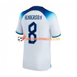 Maillot Domicile Angleterre Henderson 8 Coupe du Monde 2022 Manches Courtes Homme