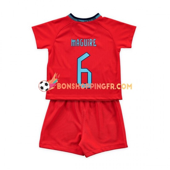 Maillot Extérieur Angleterre Maguire 6 Coupe du Monde 2022 Manches Courtes Jeune Enfant(+shorts)