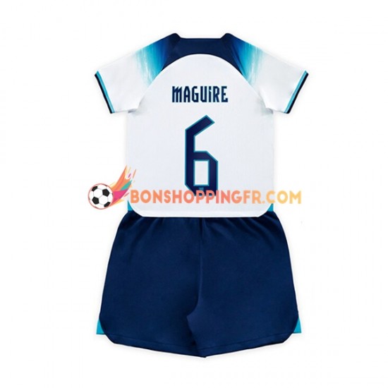 Maillot Domicile Angleterre Maguire 6 Coupe du Monde 2022 Manches Courtes Jeune Enfant(+shorts)