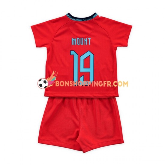 Maillot Extérieur Angleterre Mount 19 Coupe du Monde 2022 Manches Courtes Jeune Enfant(+shorts)