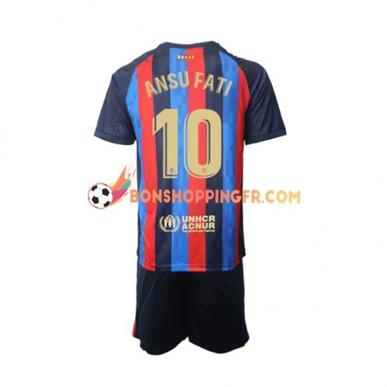 Maillot Domicile FC Barcelone Ansu Fati 10 2022-2023 Manches Courtes Jeune Enfant(+shorts)