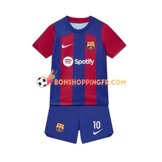 Maillot Domicile FC Barcelone Ansu Fati 10 2023-2024 Manches Courtes Jeune Enfant(+shorts)