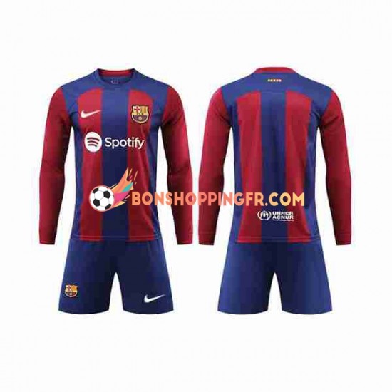 Maillot Domicile FC Barcelone 2023-2024 Manches Longues Jeune Enfant(+shorts)