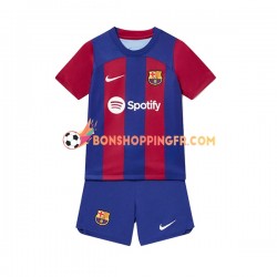 Maillot Domicile FC Barcelone 2023-2024 Manches Courtes Jeune Enfant(+shorts)