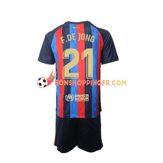 Maillot Domicile FC Barcelone Frenkie de Jong 21 2022-2023 Manches Courtes Jeune Enfant(+shorts)