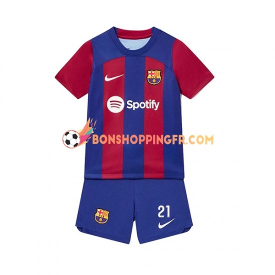 Maillot Domicile FC Barcelone Frenkie de Jong 21 2023-2024 Manches Courtes Jeune Enfant(+shorts)