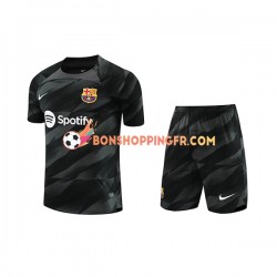 Maillot Extérieur FC Barcelone Gardien 2023-2024 Manches Courtes Jeune Enfant(+shorts)