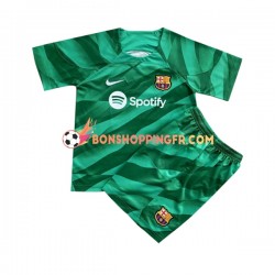 Maillot Domicile FC Barcelone Gardien 2023-2024 Manches Courtes Jeune Enfant(+shorts)