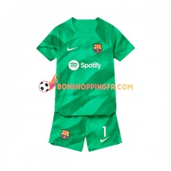 Maillot Domicile FC Barcelone Gardien Ter Stegen 1 2023-2024 Manches Courtes Jeune Enfant(+shorts)