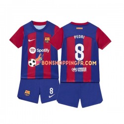 Maillot Domicile FC Barcelone Pedri 8 2023-2024 Manches Courtes Jeune Enfant(+shorts)