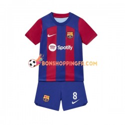 Maillot Domicile FC Barcelone Pedri 8 2023-2024 Manches Courtes Jeune Enfant(+shorts)