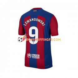 Maillot Domicile FC Barcelone Robert Lewandowski 9 2023-2024 Manches Courtes Homme