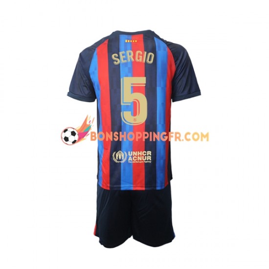 Maillot Domicile FC Barcelone Sergio Busquets 5 2022-2023 Manches Courtes Jeune Enfant(+shorts)