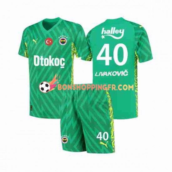 Maillot Domicile Gardien Fenerbahce Livakovic 40 2023-2024 Manches Courtes Jeune Enfant(+shorts)