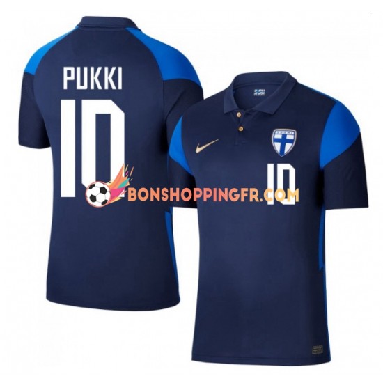 Maillot Extérieur Finlande Teemu Pukki 10 Euro 2020 Manches Courtes Homme